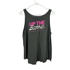Under Armour Women's Dark Gray Tank Top with Pink Print